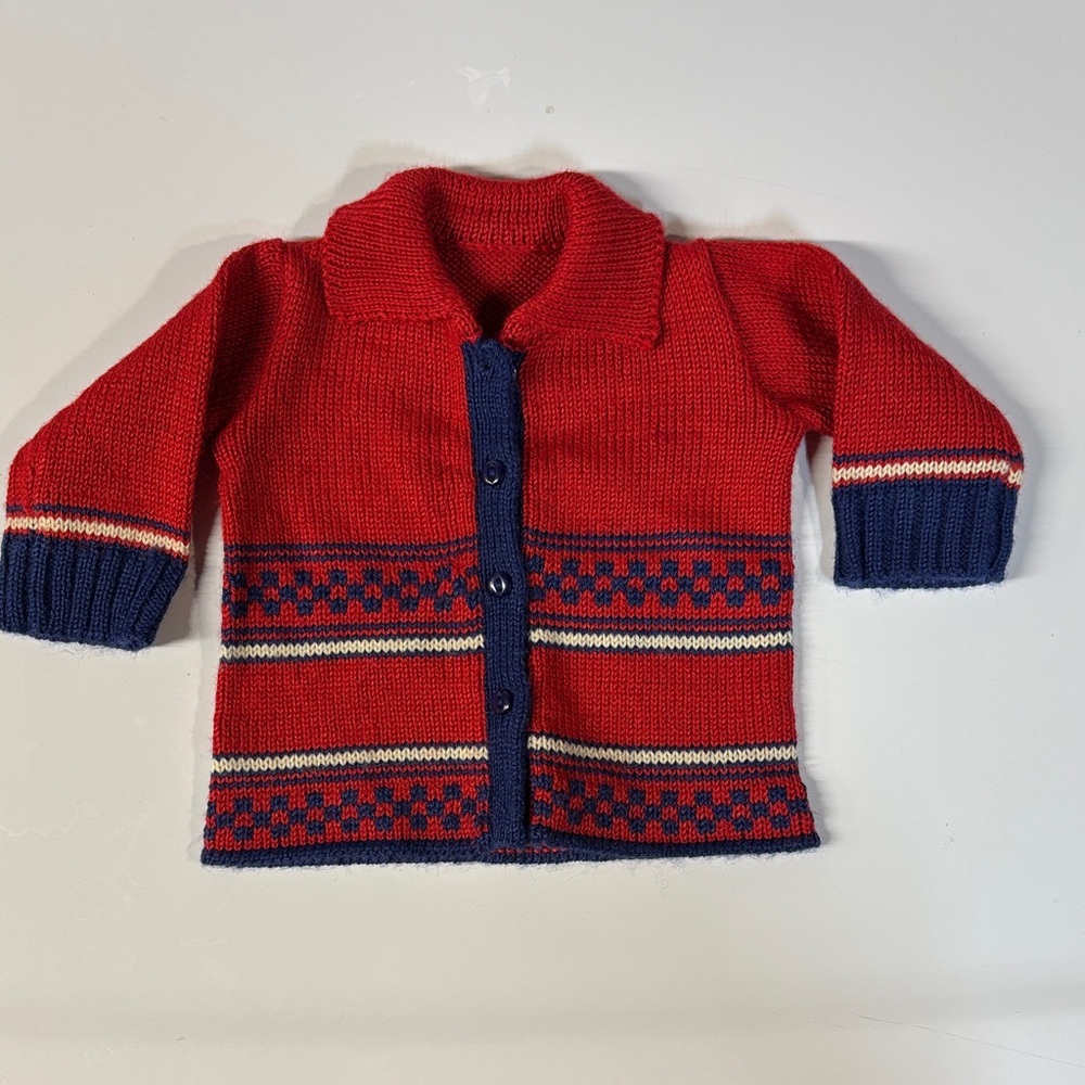 American Girl Doll Red and Blue Sweater